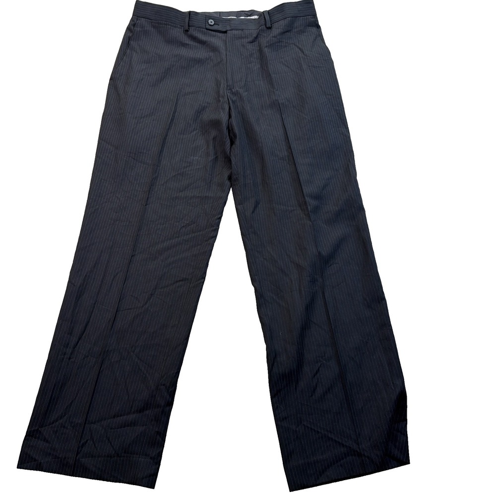 J. Ferrar Modern Fit Dress Pant Black and Gray Stripe Size 36x30